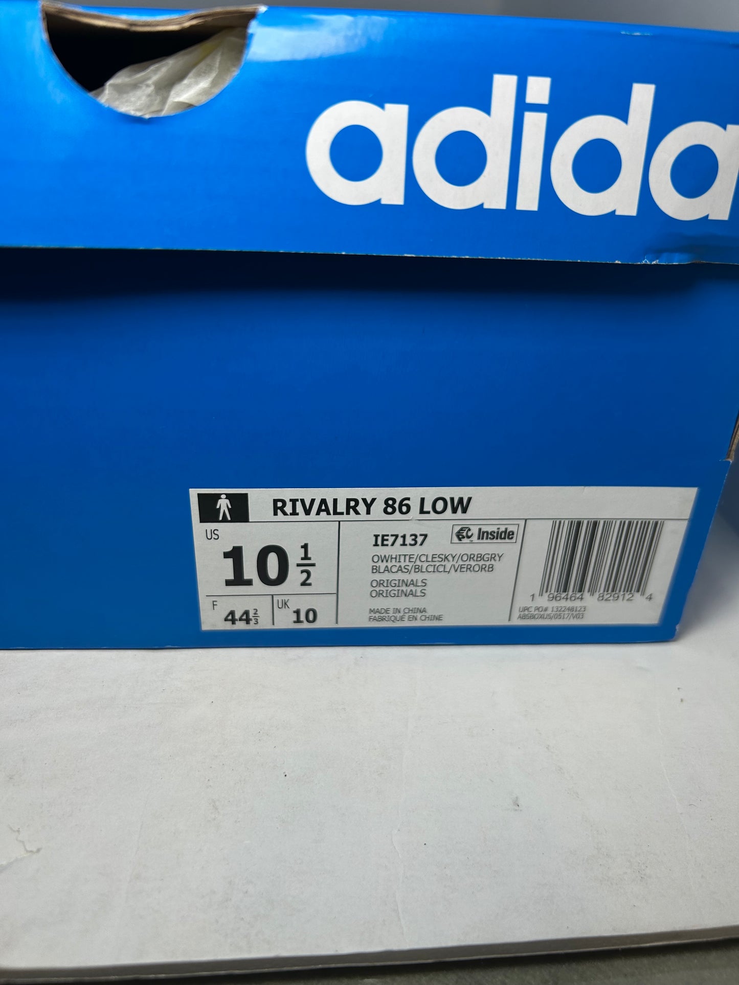 Adidas Rivalry 86 Low Off White Clear Sky Pony-Hair (Pre-Owned)
