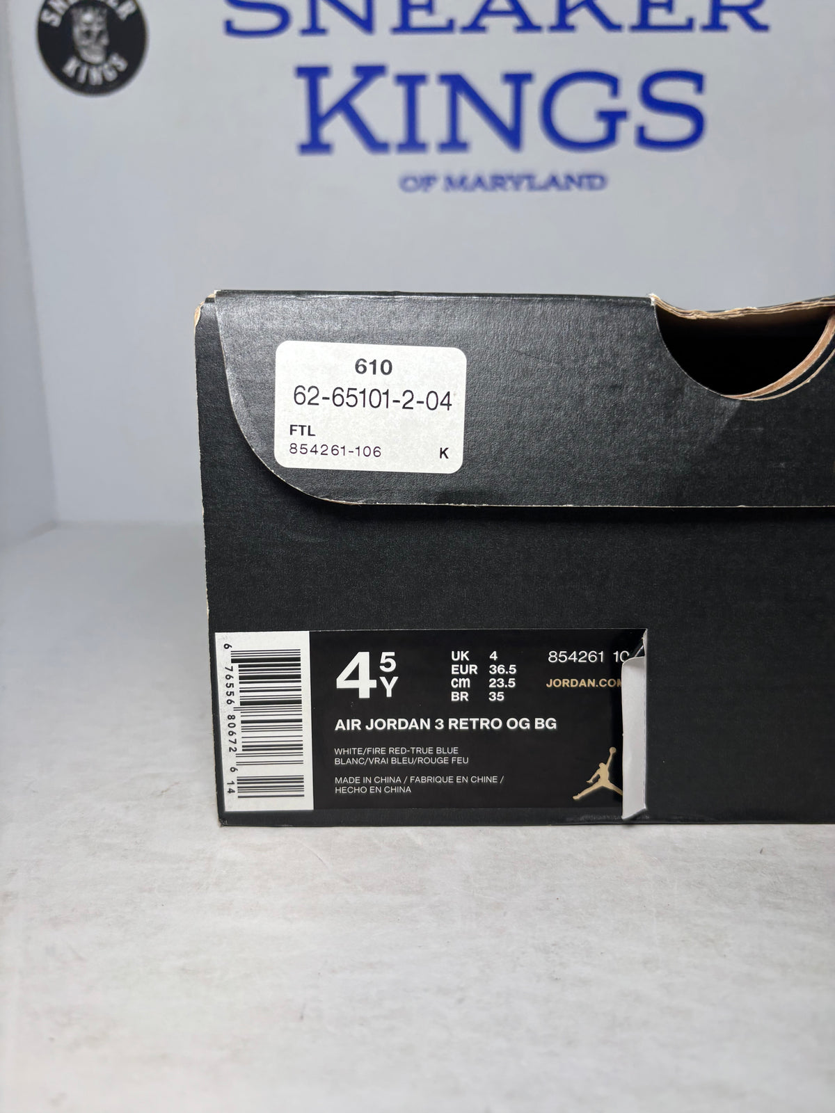 Air Jordan 3 Retro True Blue BG (Pre-Owned)