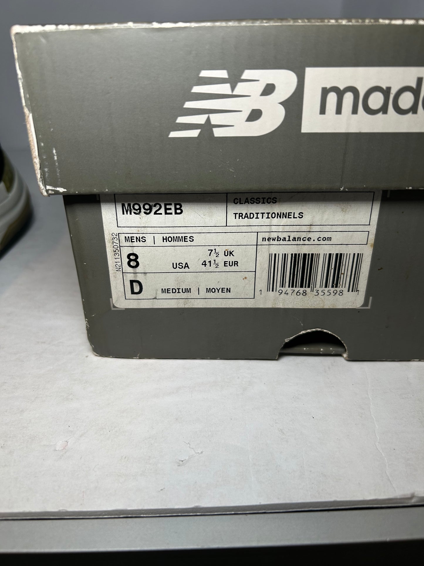 New Balance 992 Made in USA 2021 Black Grey Suede (Pre-Owned)