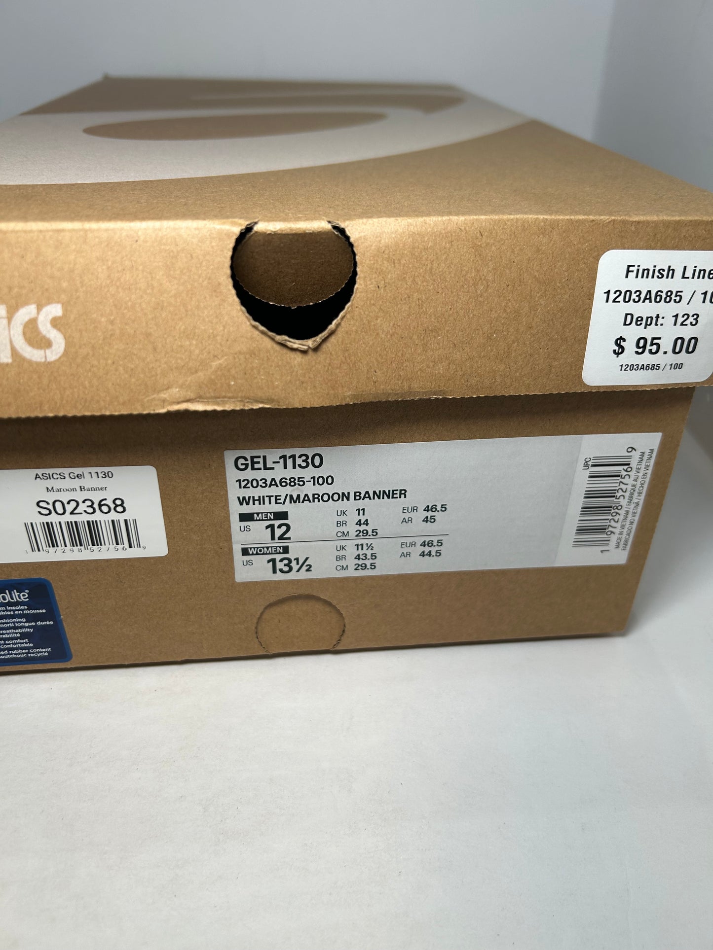 ASICS Gel-1130 White Maroon Banner (Pre-Owned)