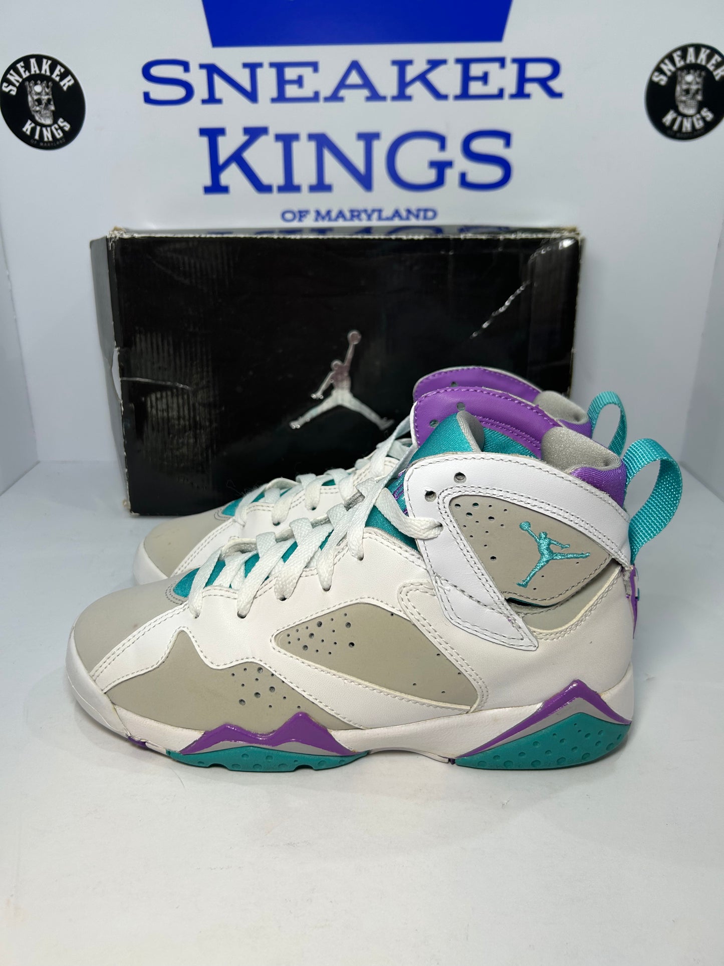Air Jordan 7 Retro GS Mineral Blue Bright Violet (Pre-Owned)