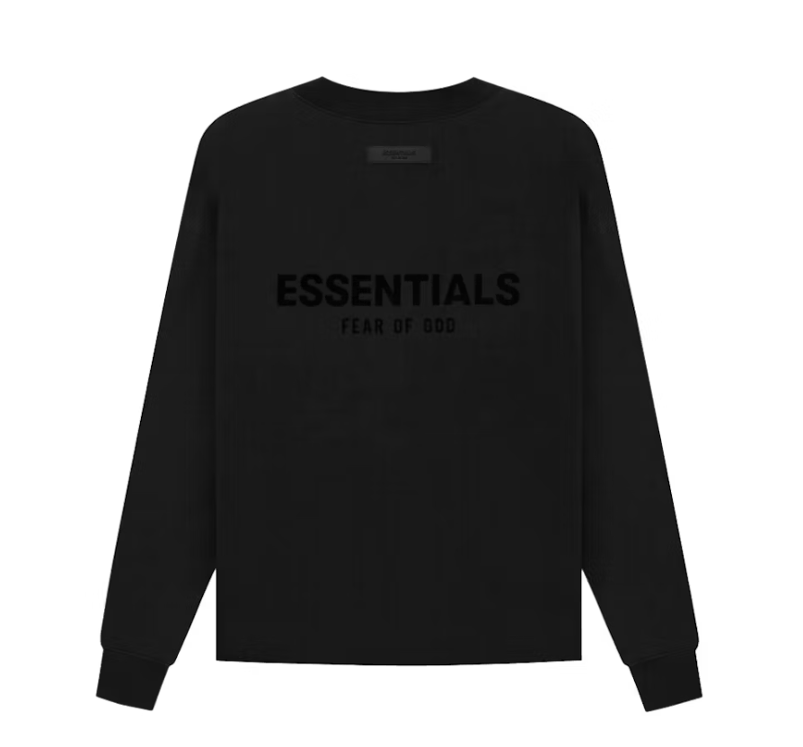 Fear of God Essentials Stretch Limo Black Relaxed Crewneck