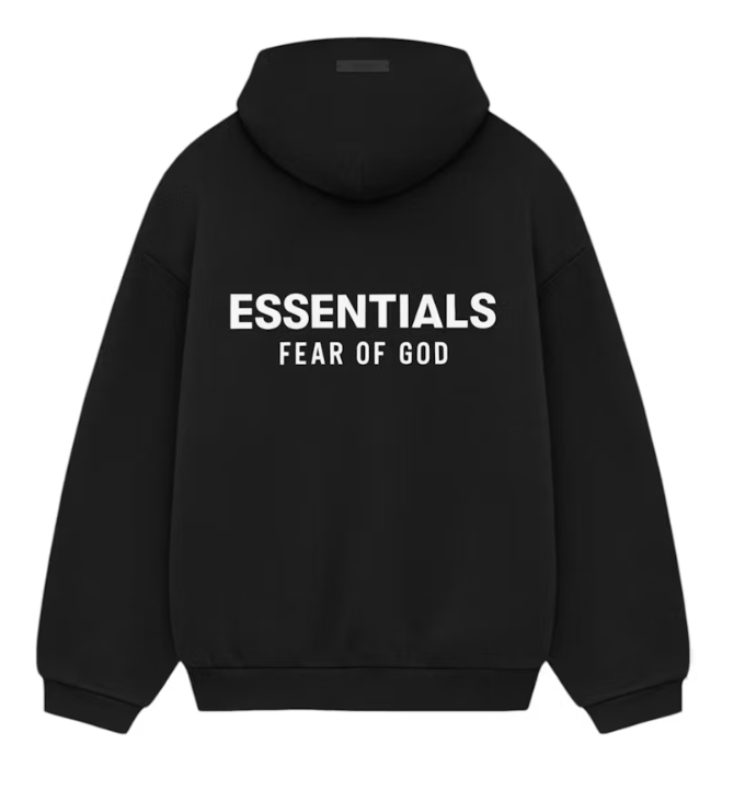 Fear of God Essentials Hoodie Black White
