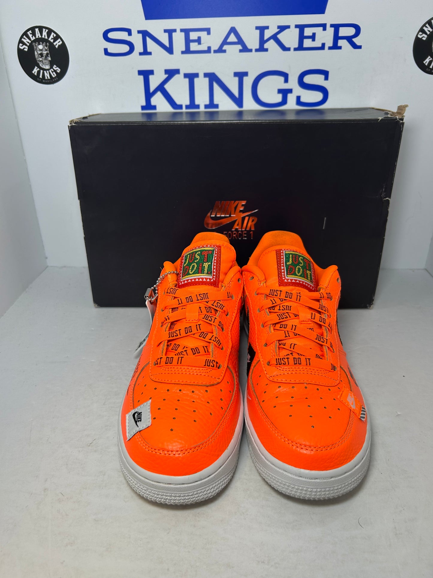 Nike Air Force 1 PRM Low GS Orange Just Do It Logo (Pre-Owned)