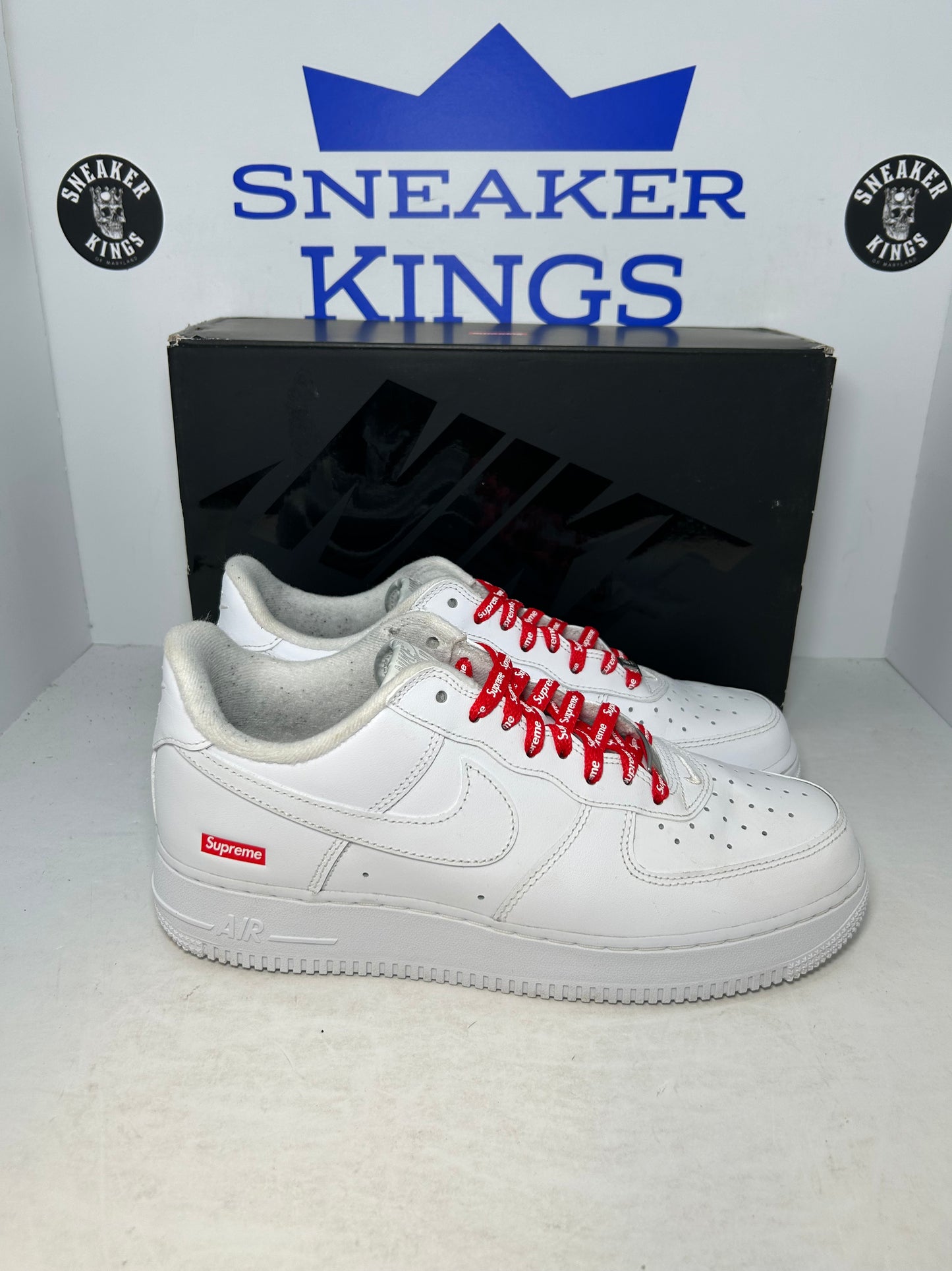 Nike Air Force 1 Supreme Low Box Logo White (Pre-Owned)