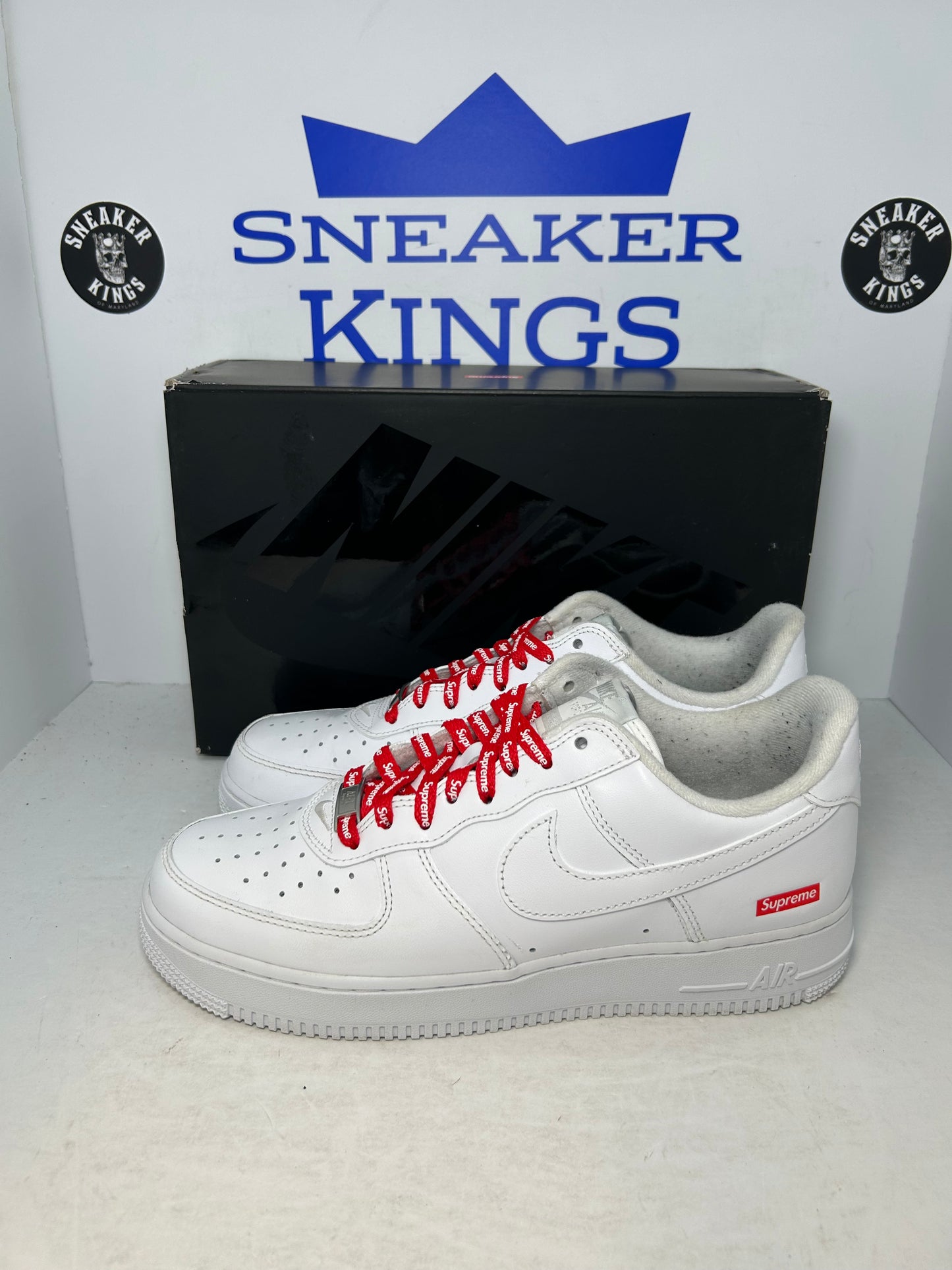 Nike Air Force 1 Supreme Low Box Logo White (Pre-Owned)