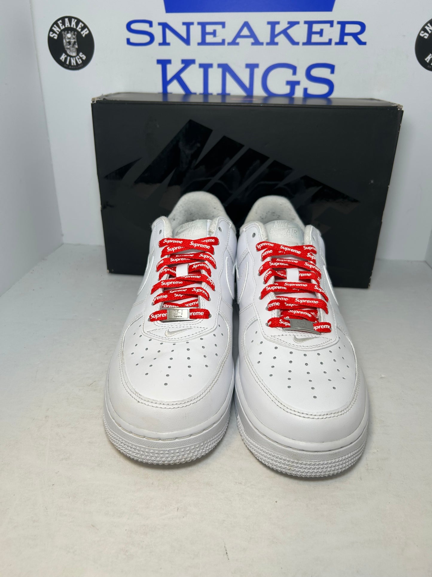 Nike Air Force 1 Supreme Low Box Logo White (Pre-Owned)