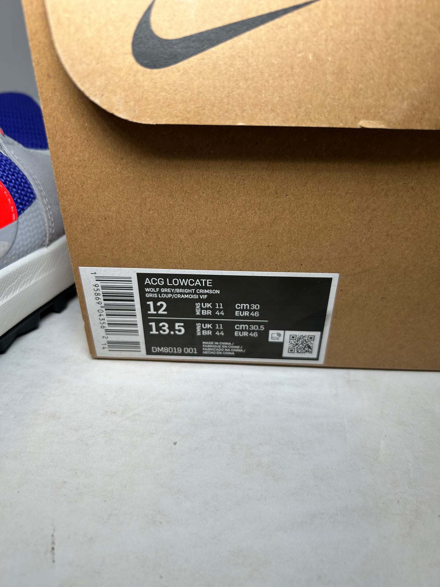Nike ACG Lowcate Wolf Grey Bright Crimson (Pre-Owned)