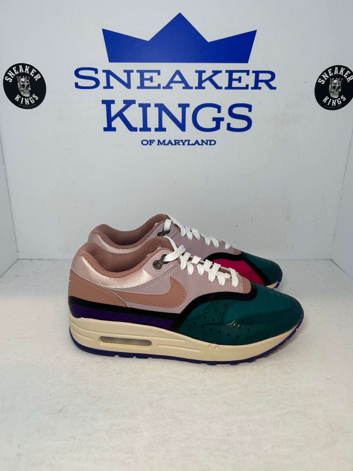 Nike Air Max 1 Premium Plum Fog Fossil Rose Mini Symbols (W) (Pre-Owned)