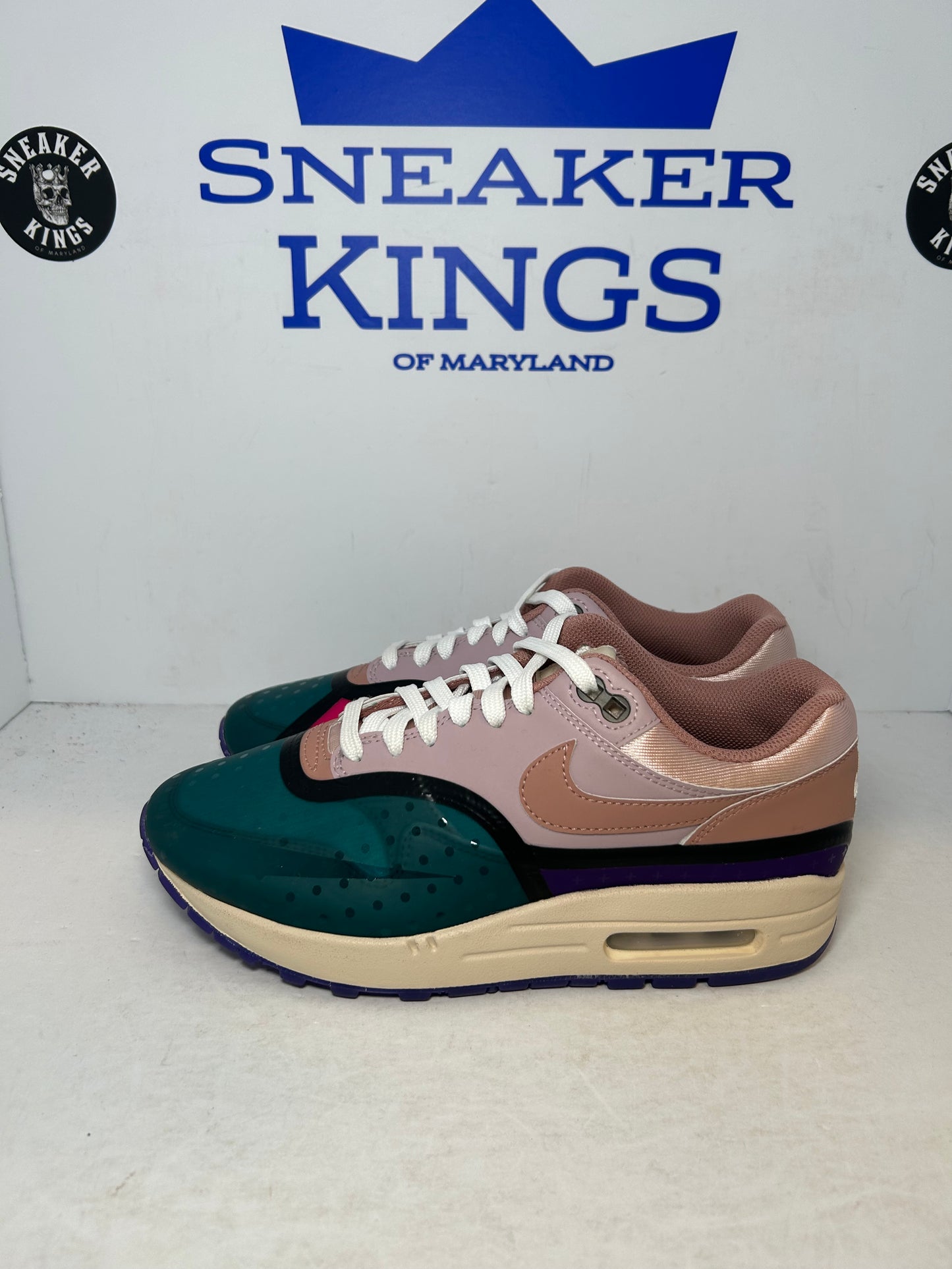 Nike Air Max 1 Premium Plum Fog Fossil Rose Mini Symbols (W) (Pre-Owned)