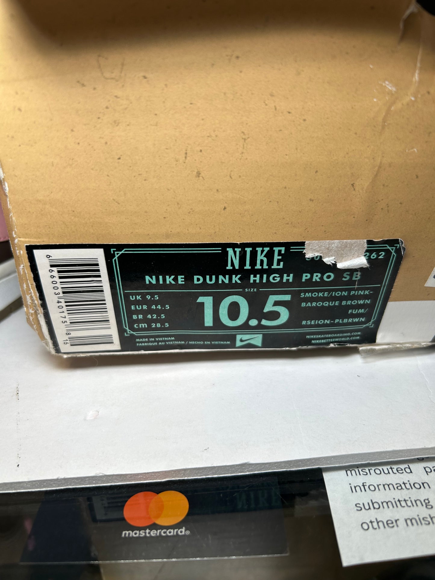 Nike SB Dunk High Pro Smoke Chocolate Pink (Pre-Owned)