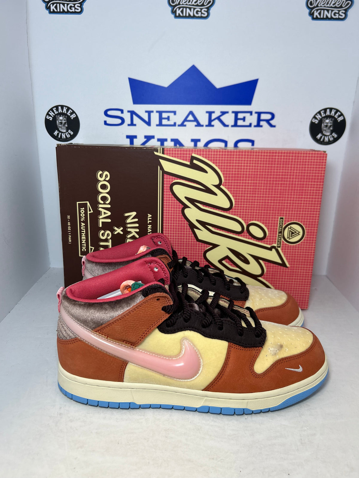 Nike Dunk Mid Social Status Chocolate Milk Free Lunch (Pre-Owned)
