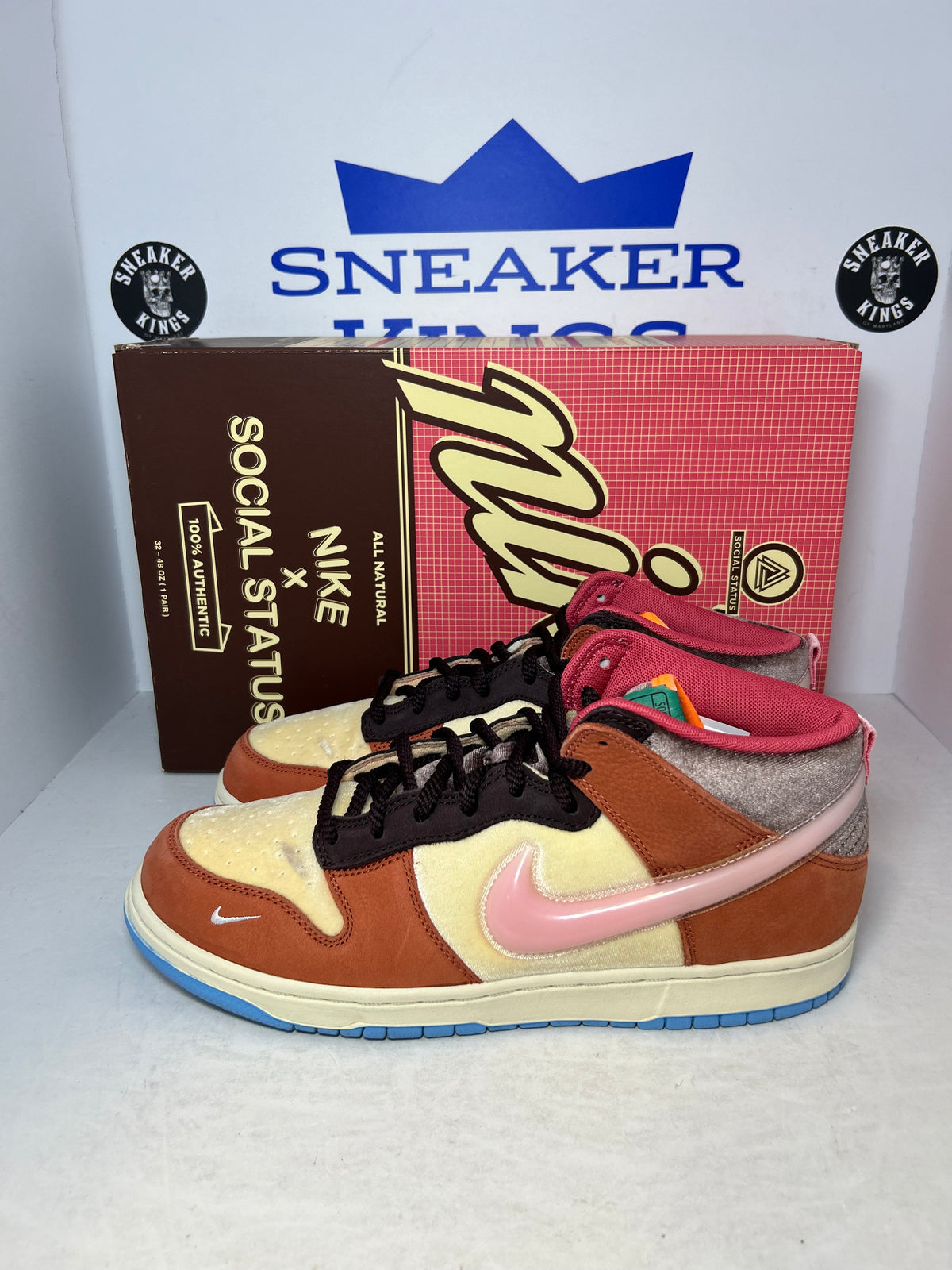 Nike Dunk Mid Social Status Chocolate Milk Free Lunch (Pre-Owned)