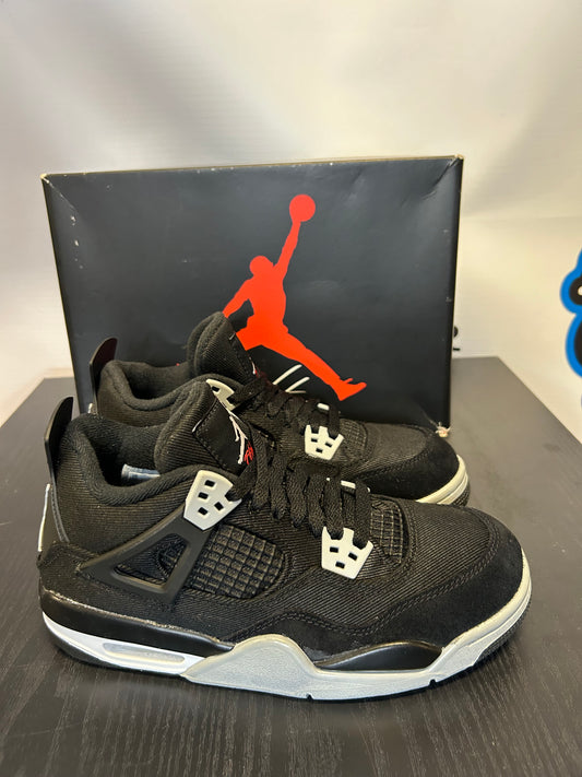 Air Jordan 4 Retro GS Black Canvas (Pre-Owned)