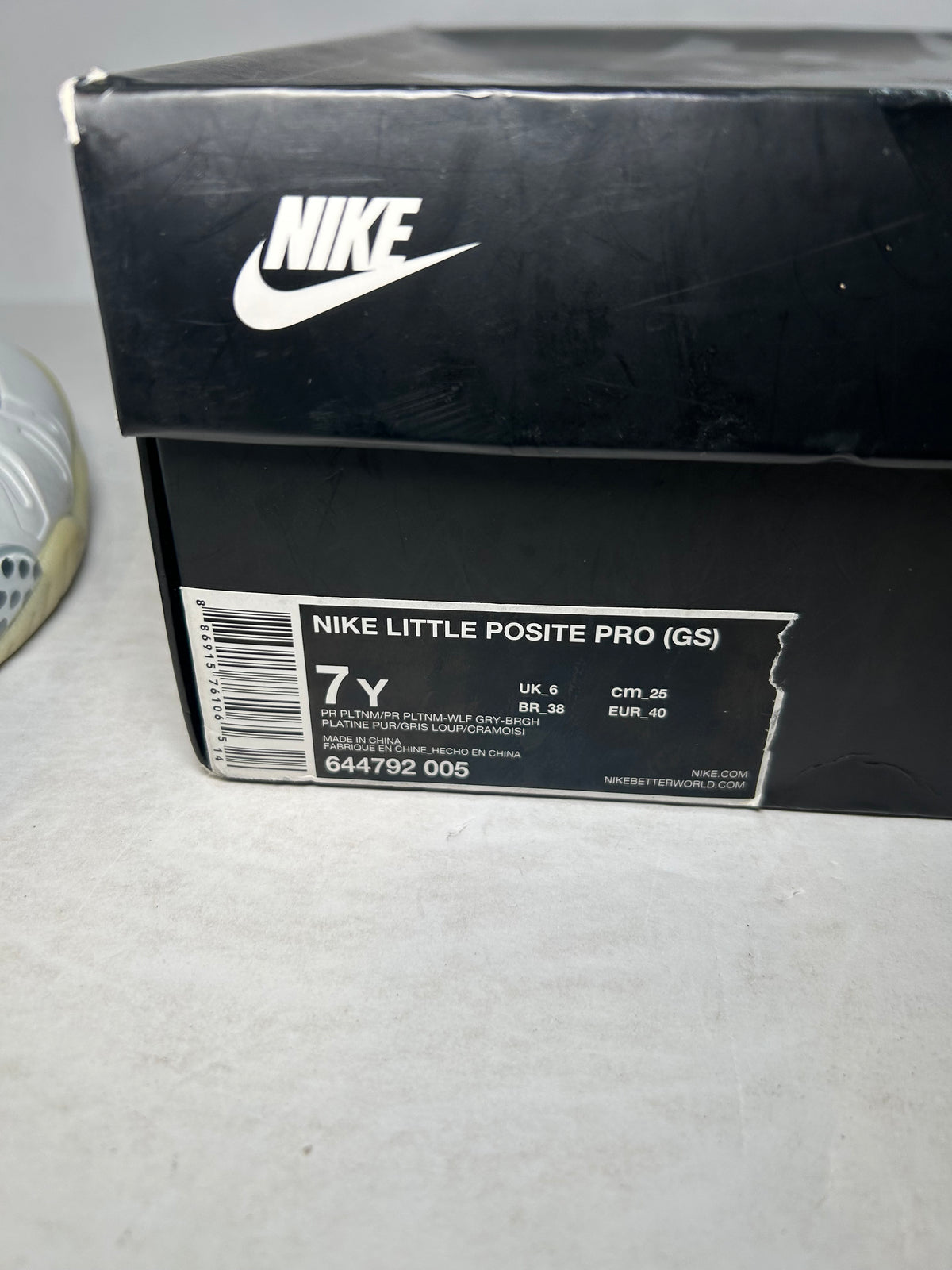 Nike Little Posite Pro GS Mid Pure Platinum (Pre-Owned)
