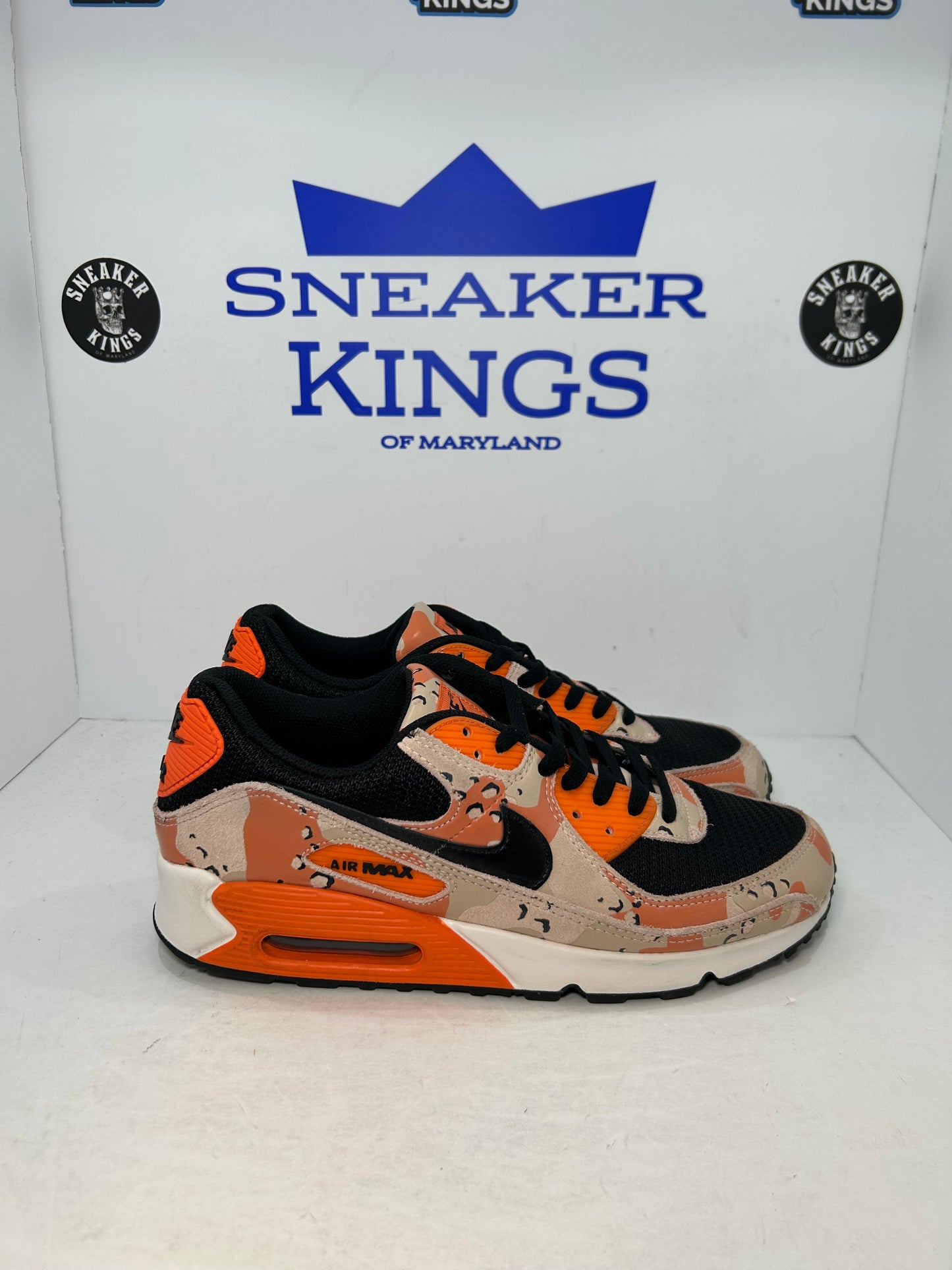 Nike Air Max 90 Premium Camo Pack Bio Beige Safety Orange (Pre-Owned)