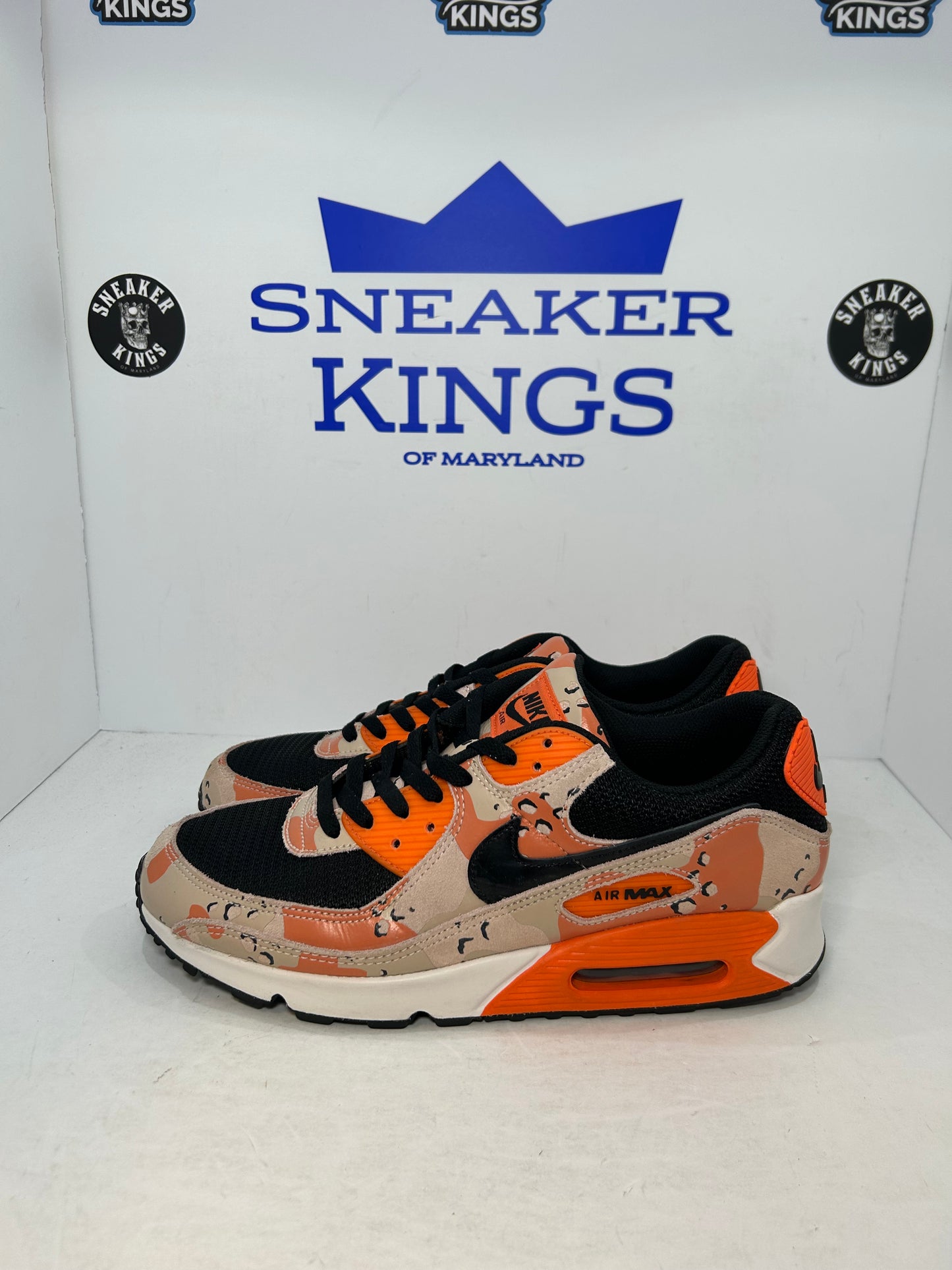 Nike Air Max 90 Premium Camo Pack Bio Beige Safety Orange (Pre-Owned)