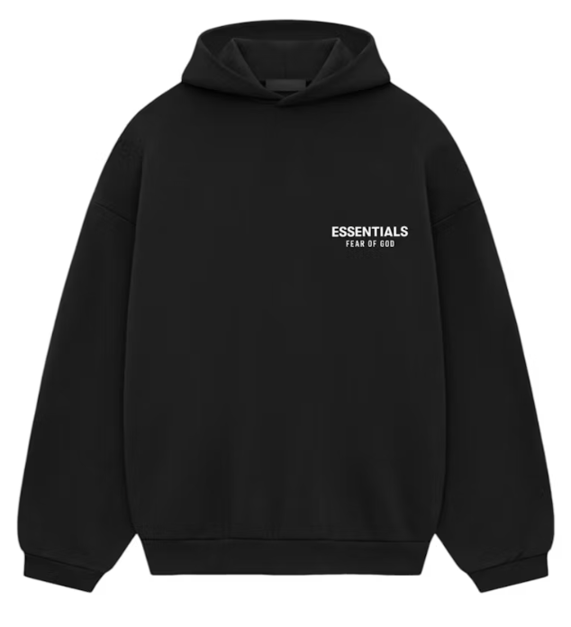Fear of God Essentials Hoodie Black White