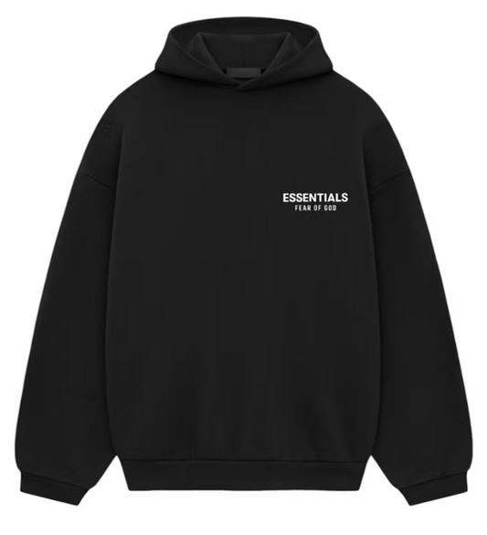Fear of God Essentials Hoodie Black White