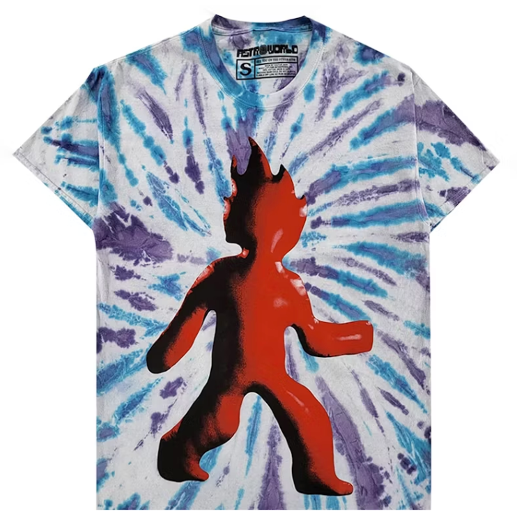 Travis Scott Astroworld Flame Tie Dye Tee Shirt